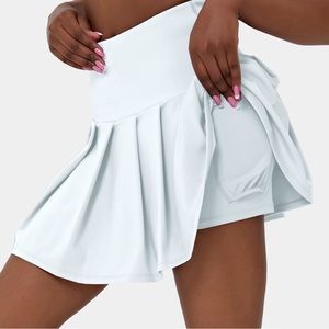 Halara High waisted 2 in 1 Pleated Side Pocket Tennis Skirt Size L